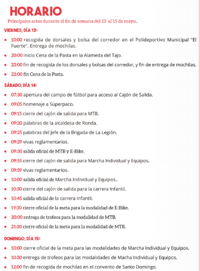 programa 101 km Ronda