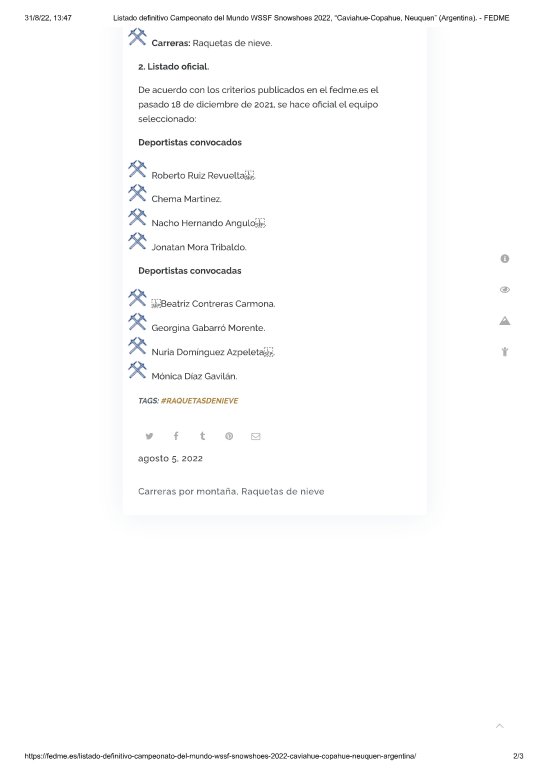 Convocatoria raquetas nieve 2